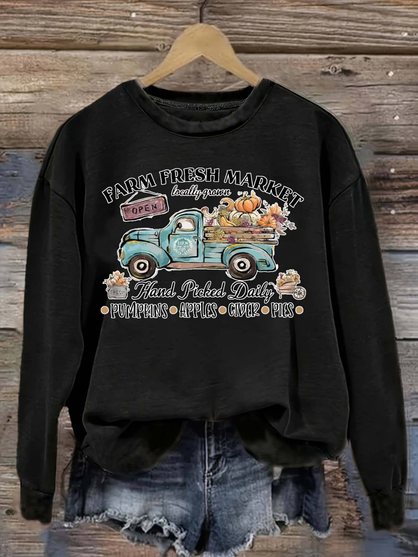 Women's Casual Long Sleeve Cre - Farming A recension och pris